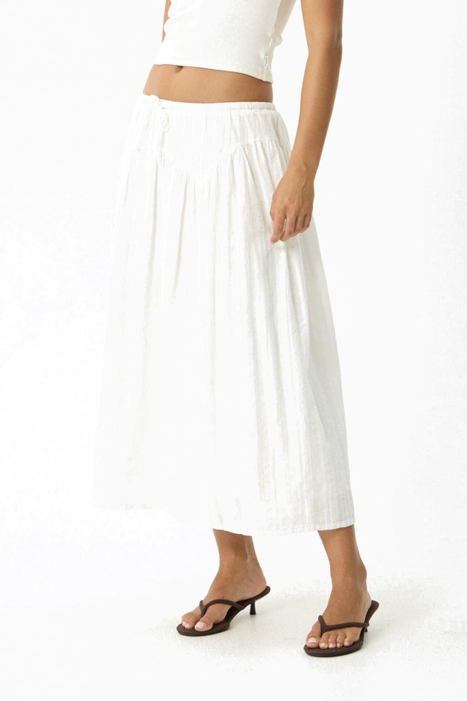 Afends Marlow - Midi Skirt - White