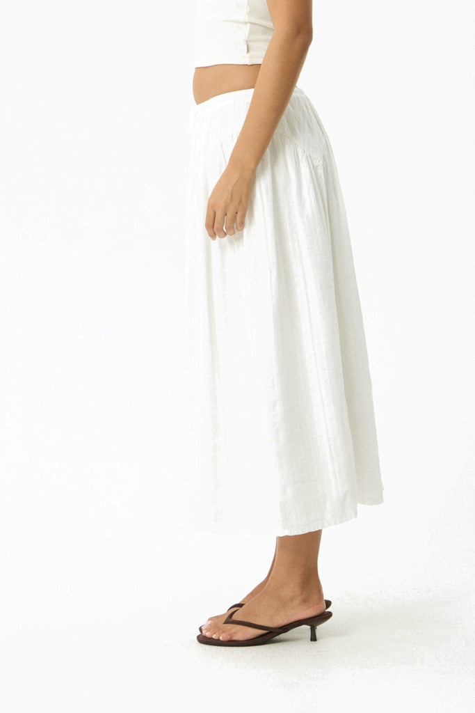 Afends Marlow - Midi Skirt - White