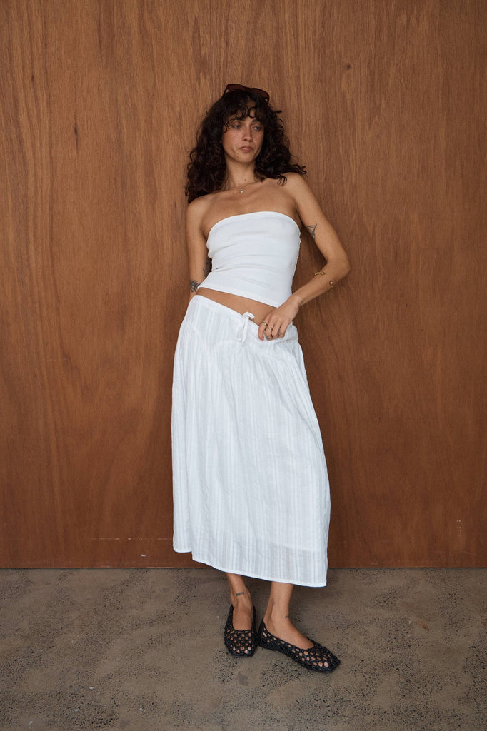 Afends Marlow - Midi Skirt - White