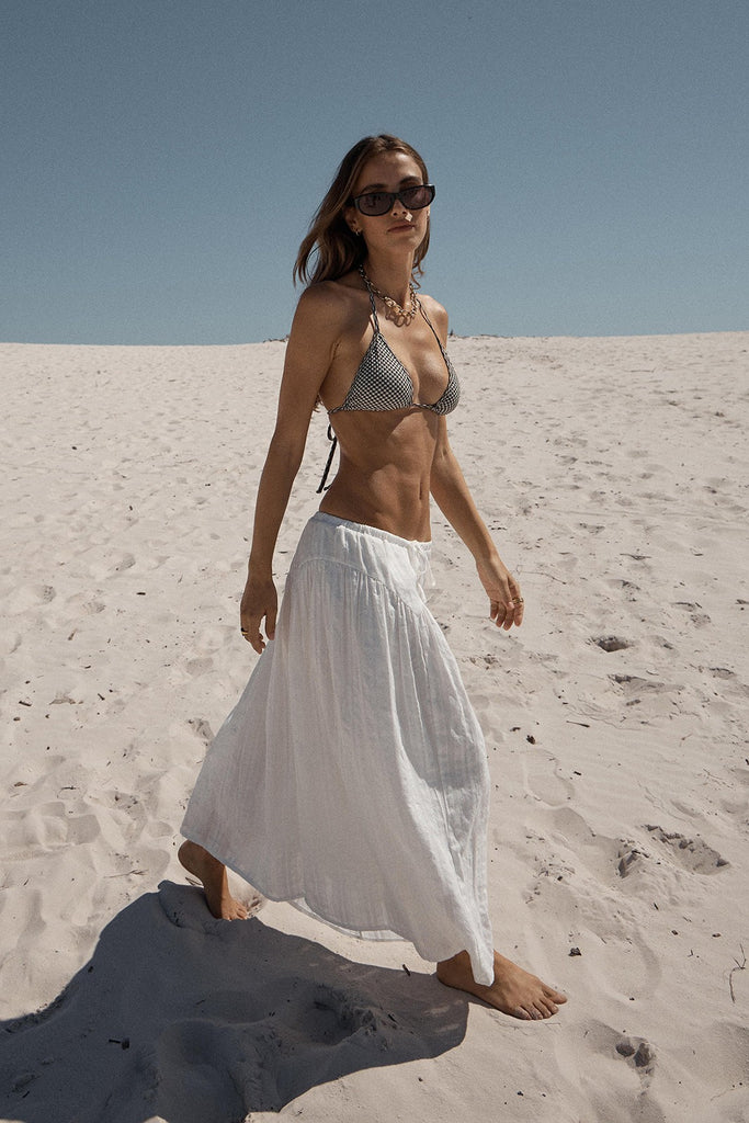 Afends Marlow - Midi Skirt - White