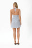 Afends Montana - Seersucker Halter Mini Dress - Powder Blue Check