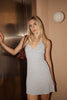 Afends Montana - Seersucker Halter Mini Dress - Powder Blue Check