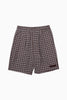 Afends Ninety Eight Leisure - Elastic Shorts 22" - Brown / Blue Check