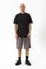 Afends Ninety Eight Leisure - Elastic Shorts 22" - Brown / Blue Check