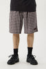 Afends Ninety Eight Leisure - Elastic Shorts 22" - Brown / Blue Check