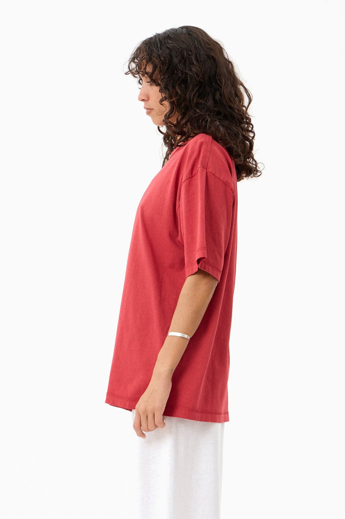 Afends Script - Boxy Tee - Vintage Cherry