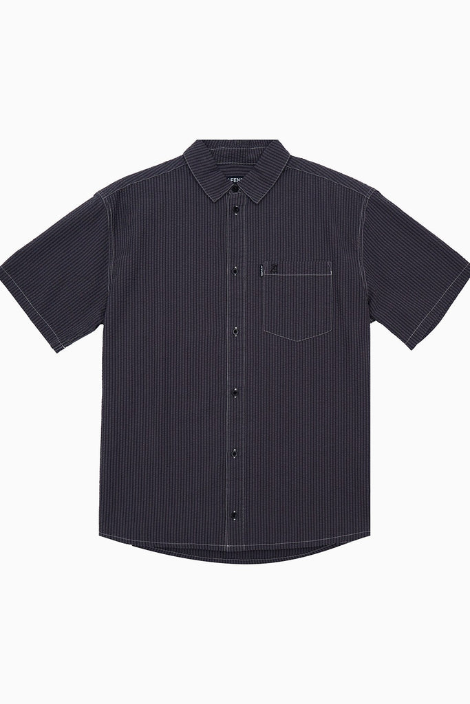 Afends Static - Short Sleeve Shirt - Black Stripe