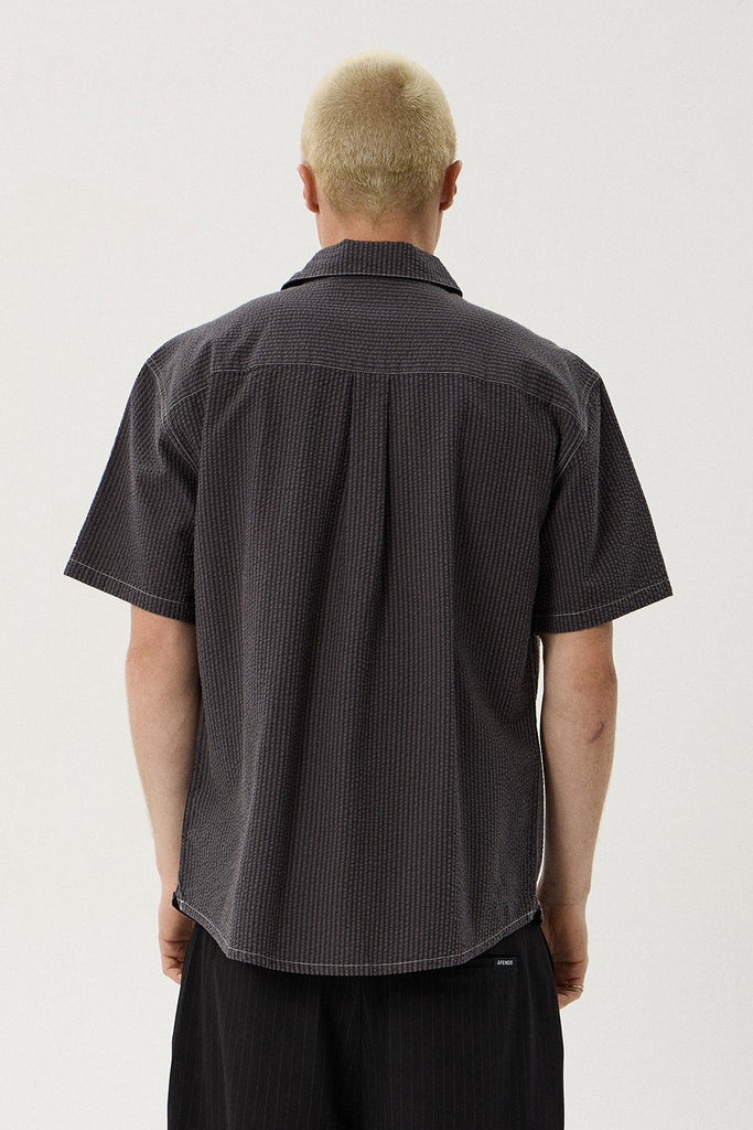 Afends Static - Short Sleeve Shirt - Black Stripe