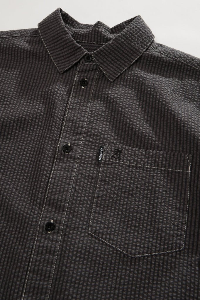 Afends Static - Short Sleeve Shirt - Black Stripe