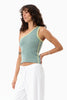 Afends Tiana - One Shoulder Top - Antique Blue