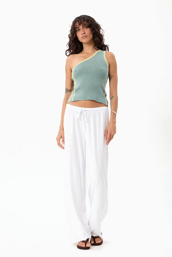 Afends Tiana - One Shoulder Top - Antique Blue