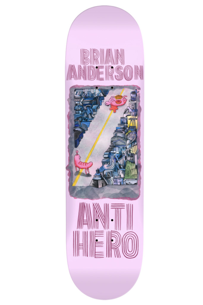 ANTIHERO SKATE COMPLETE ANTIHERO DECK HUG THE PAVEMENT BA 8.75 x 32.5 - PINK