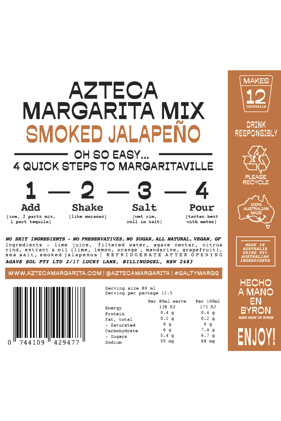 Spanish Aztec Mix AZTECA SMOKED JALAPENO MARGARITA MIX + BADASS SALT – Pretty Rad Store