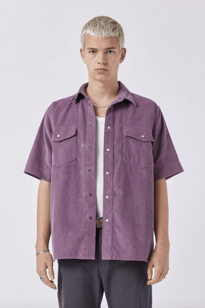 BARNEY COOLS MENS BUTTON UP SHIRTS BARNEY COOLS HOMIE SHIRT - DUSTY LILAC CORD