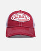 Von Dutch Destroyed Twill Trucker Snapback - Washed Red/White