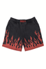 BILLY BONES CLUB MENS SHORTS BILLY BONES CLUB BURNER SHORTS - BLACK/FLAME RED