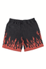 BILLY BONES CLUB MENS SHORTS BILLY BONES CLUB BURNER SHORTS - BLACK/FLAME RED