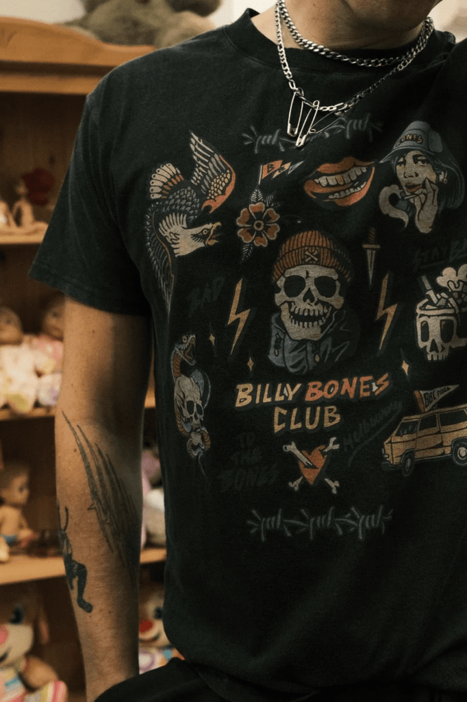 Billy Bones Club TEE BILLY BONES CLUB FLASH CLUB TEE - VINTAGE BLACK