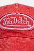 Von Dutch Destroyed Twill Embroidery Dad Cap - Washed Red, side view