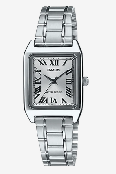 Casio Vintage LTPV007D-7B ladies silver rectangle dress watch