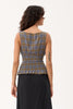 AFENDS Cedar - Seersucker Sleeveless Top - Cedar/Blue Check
