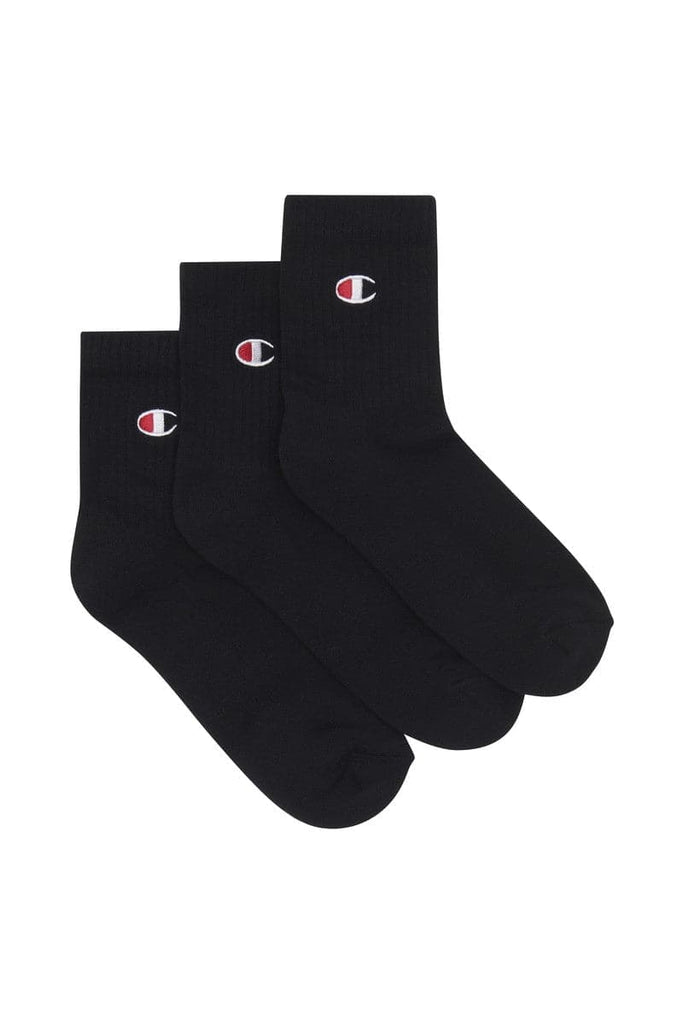 CHAMPION SOCKS CHAMPION LFS C LOGO CREW SOCKS 3PK - BLACK