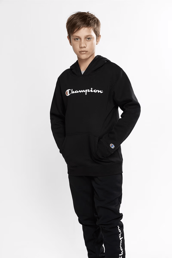 Champion black hoodie kids sale