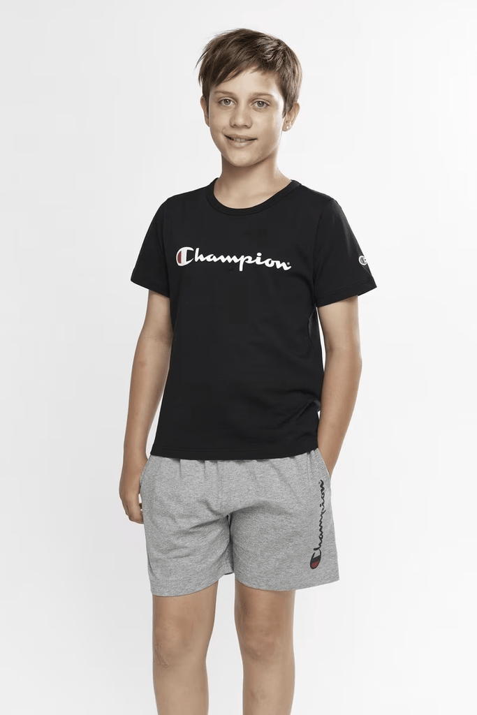 CHAMPION YOUTH T-SHIRT CHAMPION KIDS SCRIPT SS TEE - BLACK