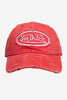 Von Dutch Destroyed Twill Embroidery Dad Cap - Washed Red, front view