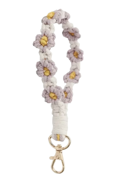 DAISY FLOWER LANYARD DAISY KEY CHAIN LANYARD - LILAC