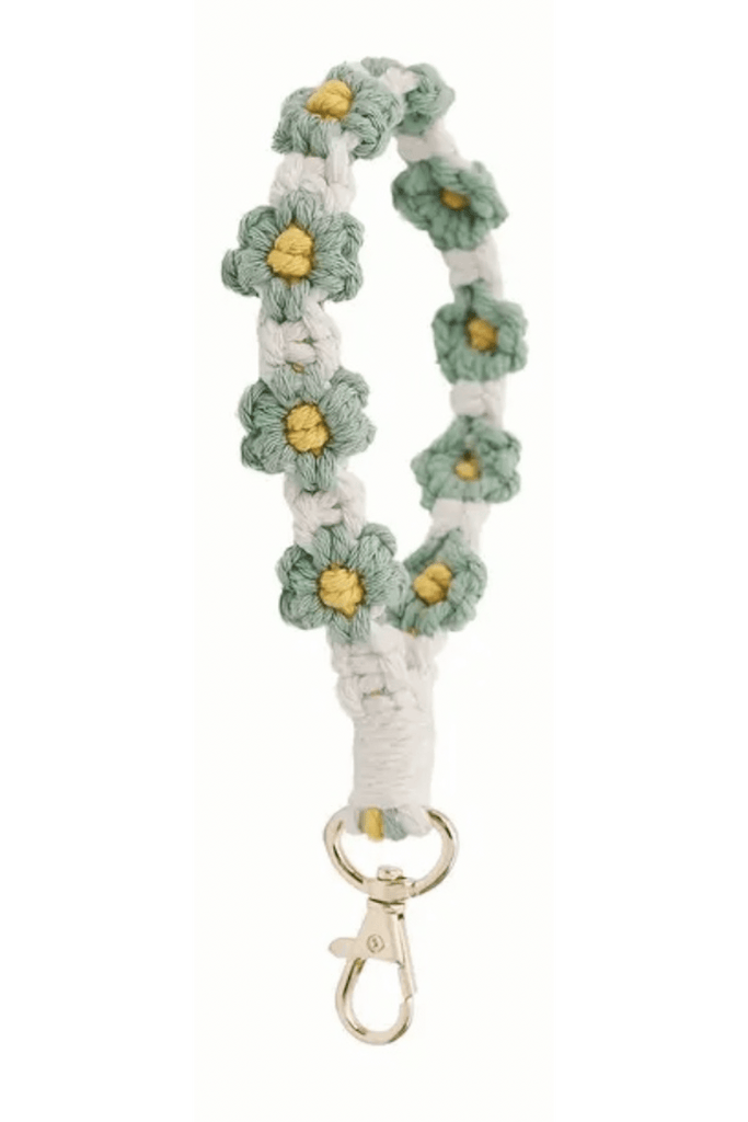 DAISY FLOWER LANYARD DAISY KEY CHAIN LANYARD - SAGE