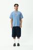 AFENDS Destroyed - Retro Tee - Washed Slate Blue