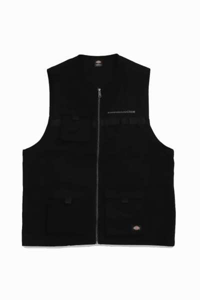 DICKIES MENS BUTTON UP SHIRTS DICKIES DALLAS UTILTY VEST - BLACK