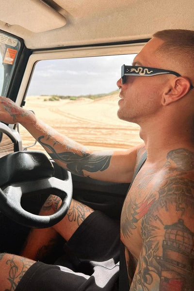 EPOKHE SUNGLASSES EPOKHE GUILTY SUNGLASSES - BLACK POLISHED/ BLACK