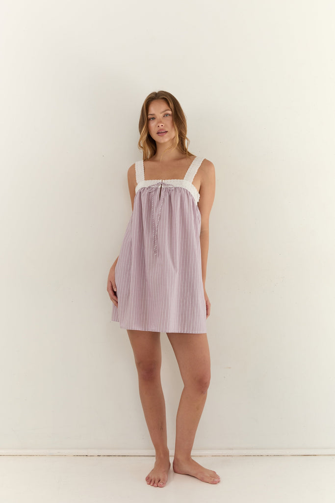 JUNI Valerie Mini Dress - Rosa Stripe