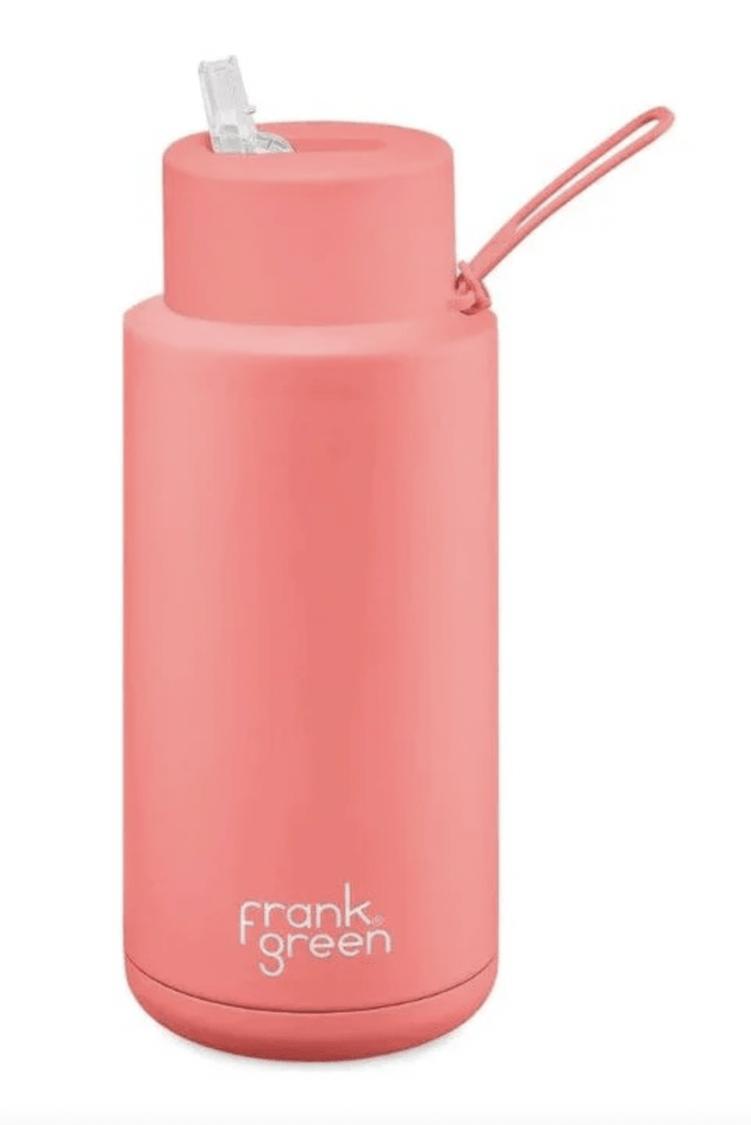 FRANK GREEN BOTTLE FRANK GREEN CERAMIC REUSABLE BOTTLE + STRAW 34oz/1000ml - SWEET PEACH