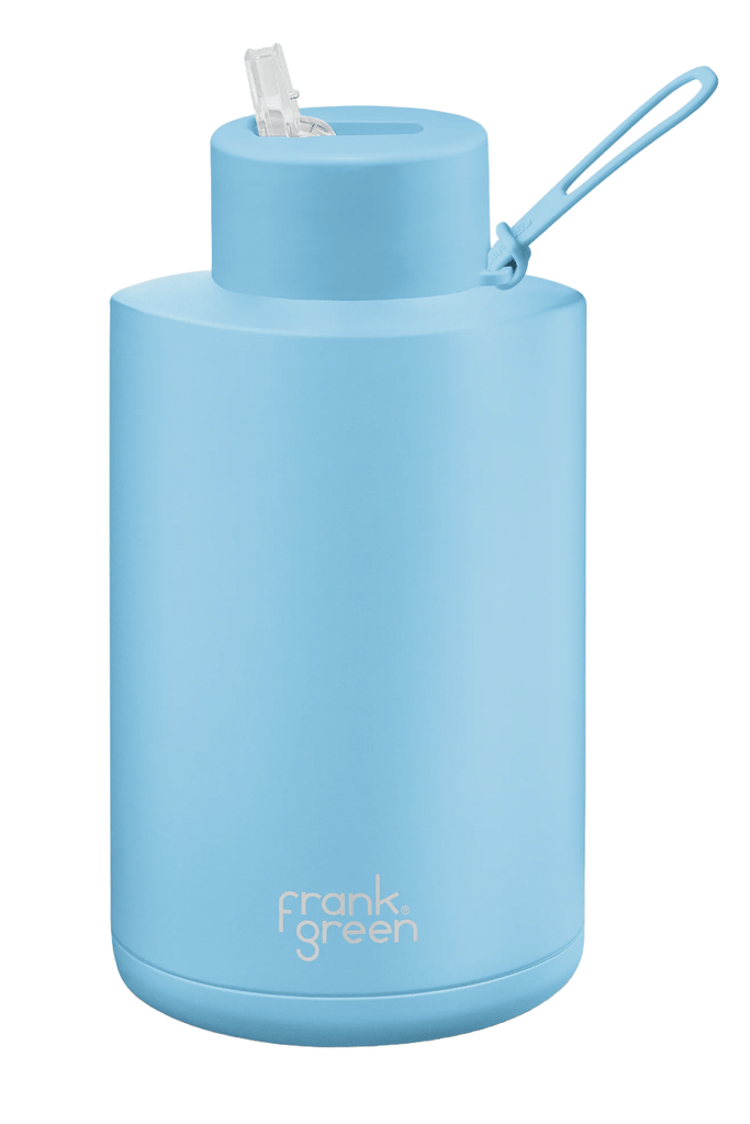 FRANK GREEN BOTTLE FRANK GREEN CERAMIC REUSABLE BOTTLE + STRAW 68oz/2000ml - SKY BLUE