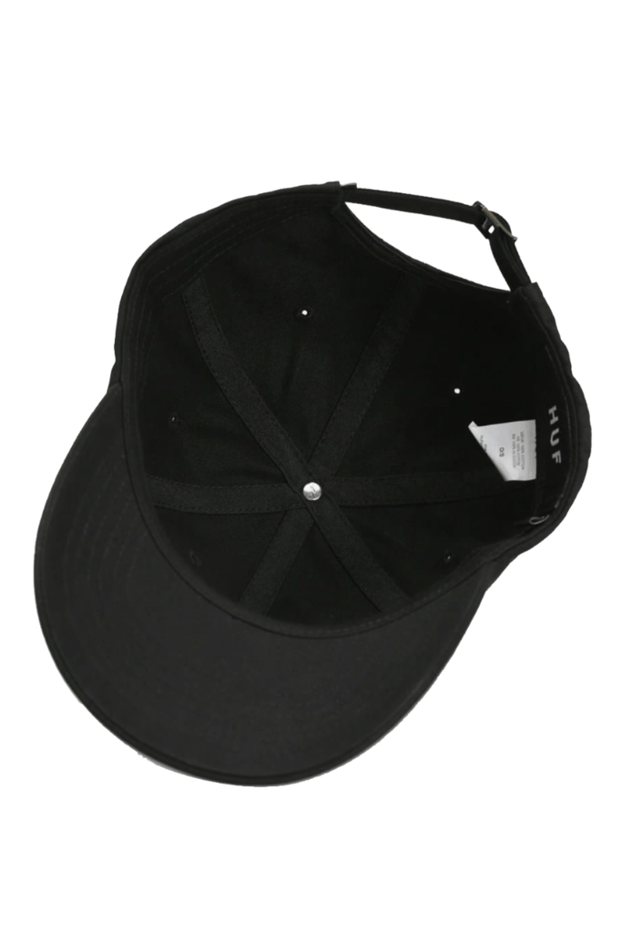 HUF CAPS HUF LONG SHOT CURVED VISOR 6-PANEL HAT - BLACK