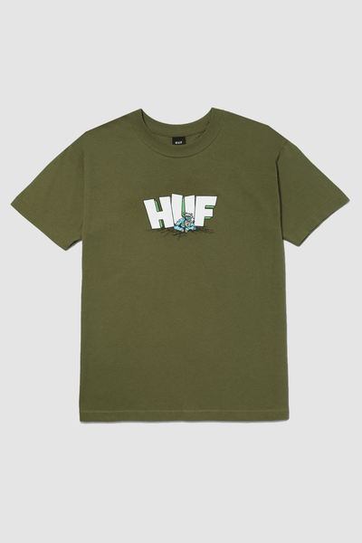 HUF MENS T-SHIRTS HUF THE DROP TEE - OLIVE