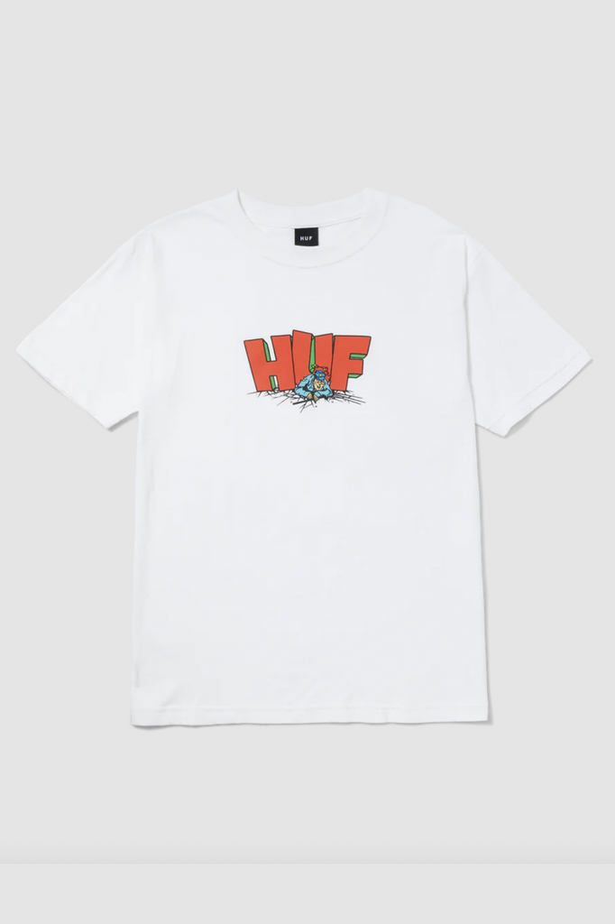 HUF MENS T-SHIRTS HUF THE DROP TEE - WHITE