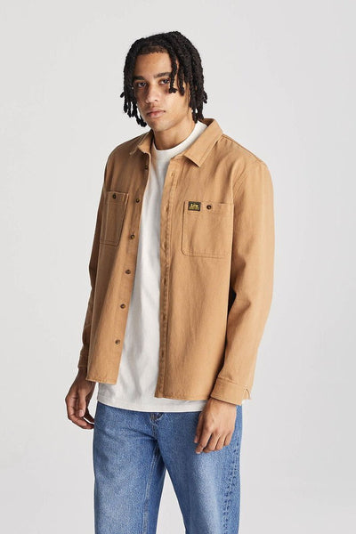 LEE MENS BUTTON UP SHIRTS LEE WORKER SHIRT - BISCUIT