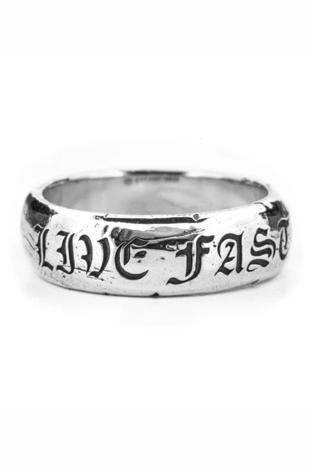 LOX & CHAIN JEWELLERY LOX & CHAIN LIVE FAST RING - SILVER 925