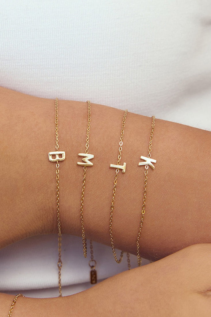 Arms of Eve Mini Initial Gold Bracelet - Gold Plated