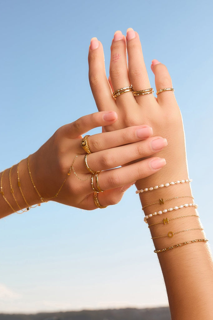 Arms of Eve Mini Initial Gold Bracelet - Gold Plated