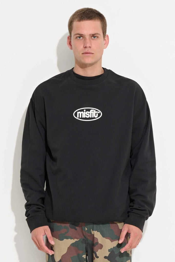 MISFIT APPAREL CREW NECK SWEATERS MISFIT NOISE AT FRANKS CREW - PIGMENT BLACK