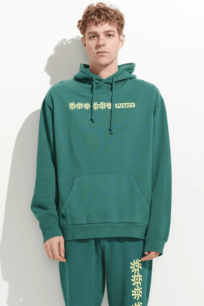 MISFIT APPAREL HOODIES MISFIT GLOBAL ACTS 50-50 HOOD - PIGMENT STORM GREEN