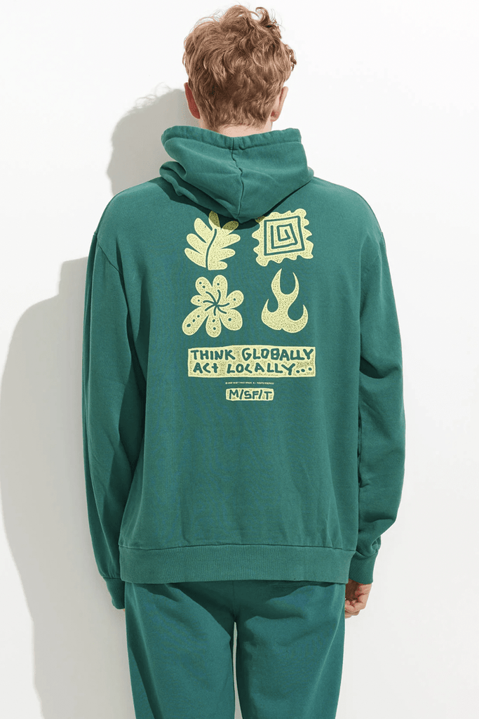 MISFIT APPAREL HOODIES MISFIT GLOBAL ACTS 50-50 HOOD - PIGMENT STORM GREEN