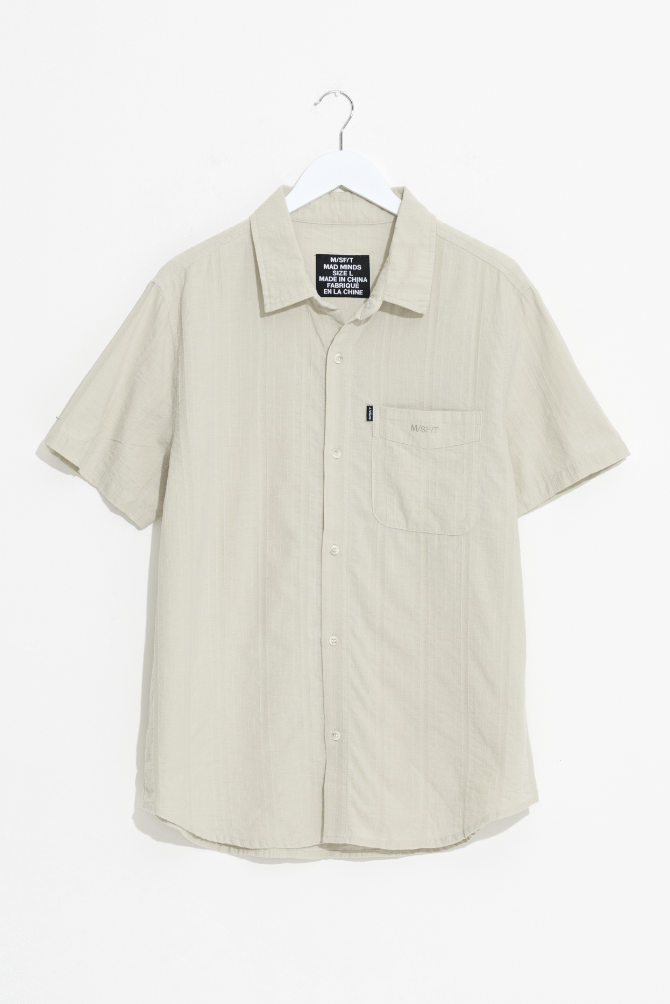 MISFIT APPAREL MENS S/S BUTTON UP SHIRTS MISFIT SUNCUT SS SHIRT - LIGHT ARTICHOKE