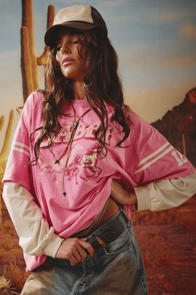Sabbi Neigh Sayer Long Sleeve Tee - Pink
