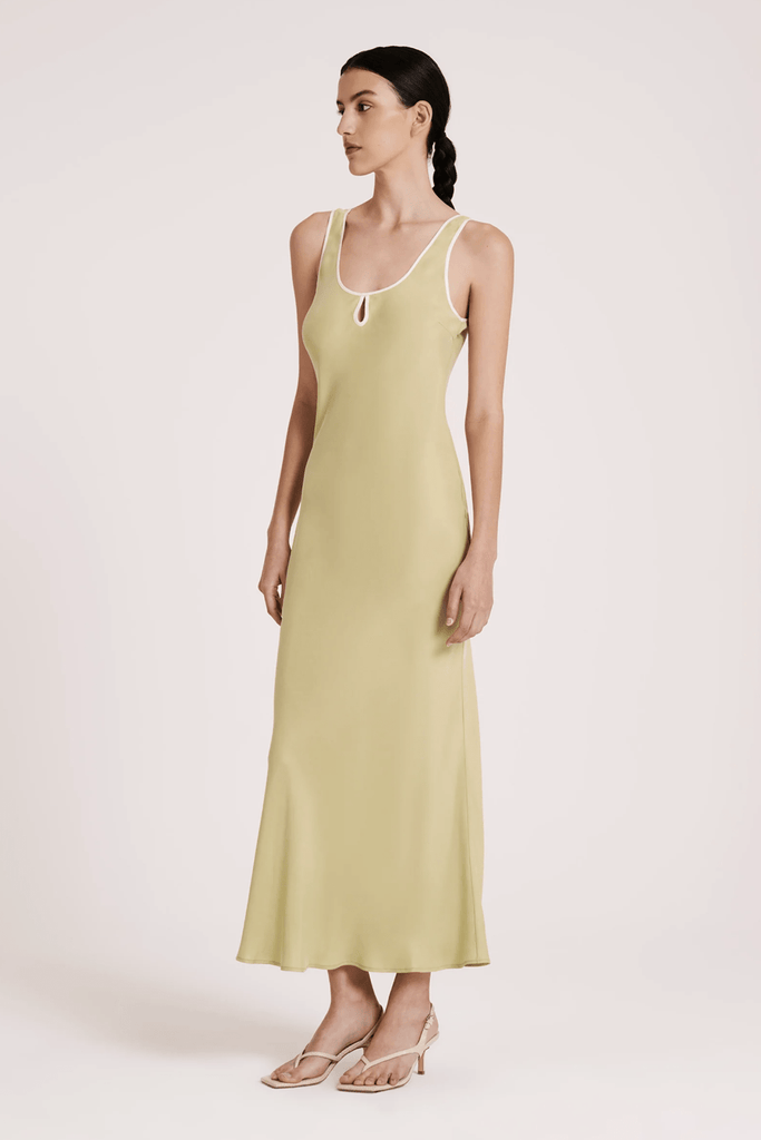NUDE LUCY DRESSES NUDE LUCY ENNI CUPRO SLIP DRESS - LIME